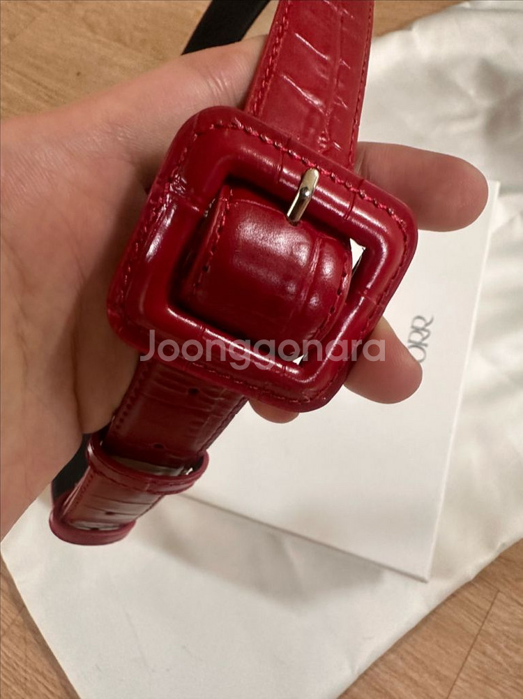 오르 스퀘어 벨트 레드 새상품--1