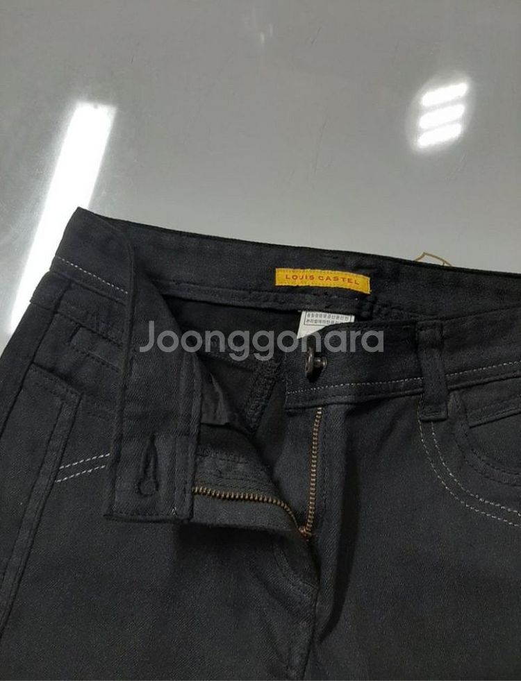 26)루이까스텔 골프웨어 블랙 스판 여성 일자청바지--4