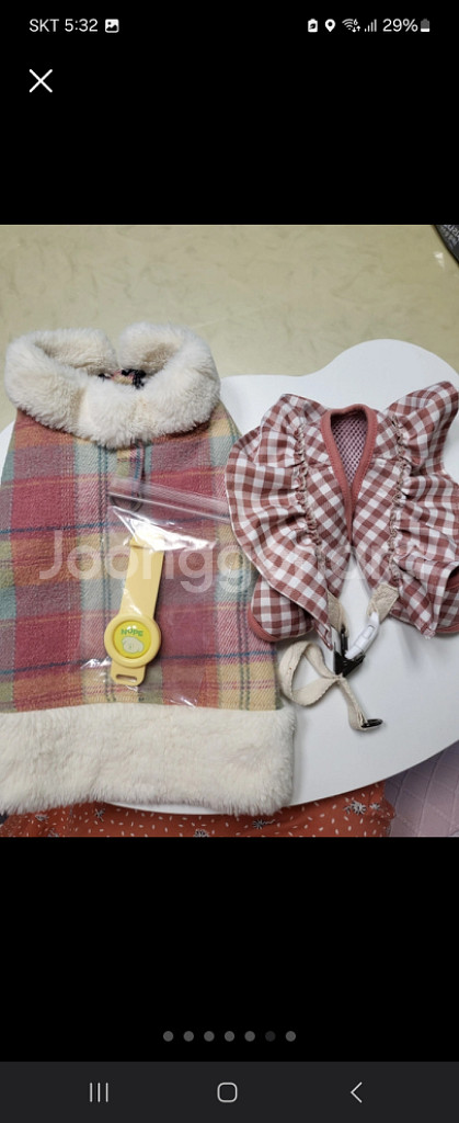 강아지 하네스털코트,조끼,해충방지기(새상품급)M사이즈--0