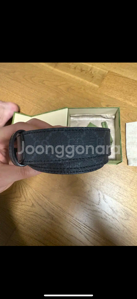구찌 마몽 슈프림 벨트 올블랙(95) 새상품 구성품 풀--5