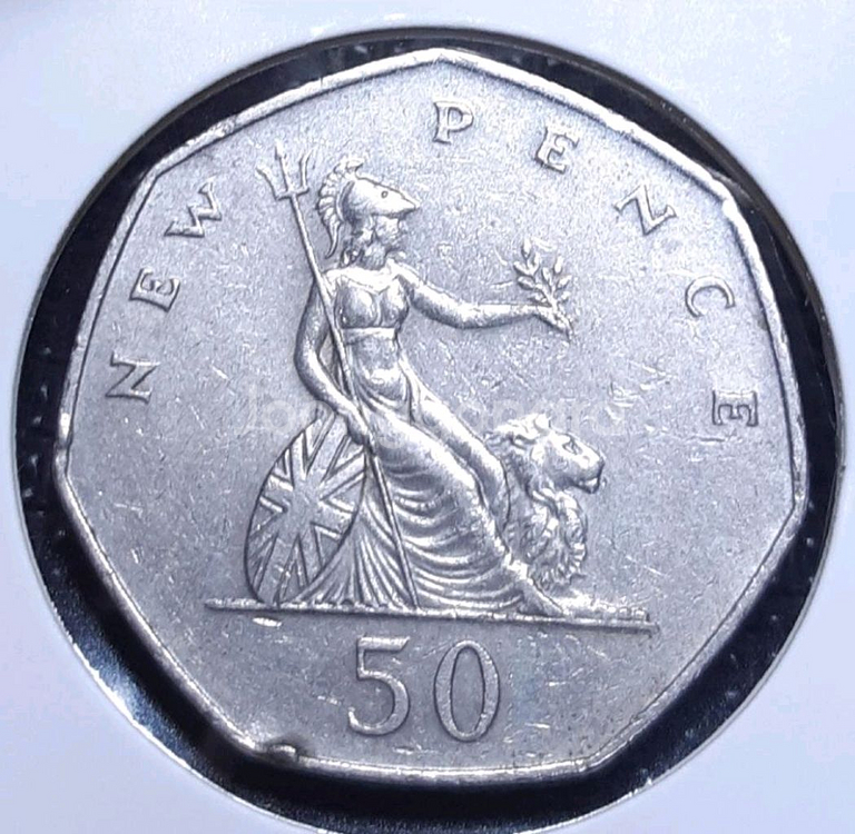 영국 1976년 50뉴펜스.외국주화 주화 화폐 동전--0