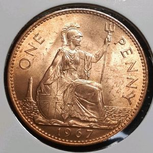 영국 미사용 1967년 1페니.외국주화 주화 화폐 동전