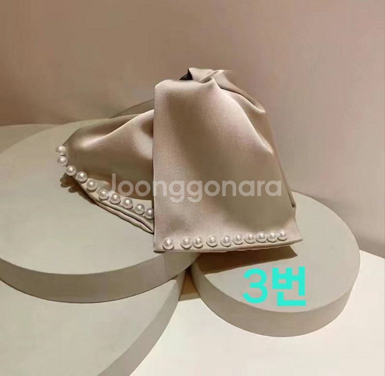 진주 리본 집게핀(새상품)--3