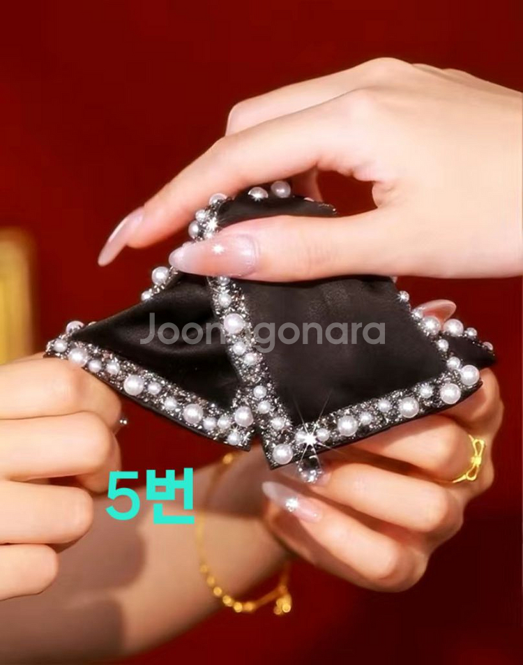 진주 리본 집게핀(새상품)--5