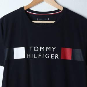 W(L-XL) 타미힐피거 반팔 티셔츠 네이비 빅로고