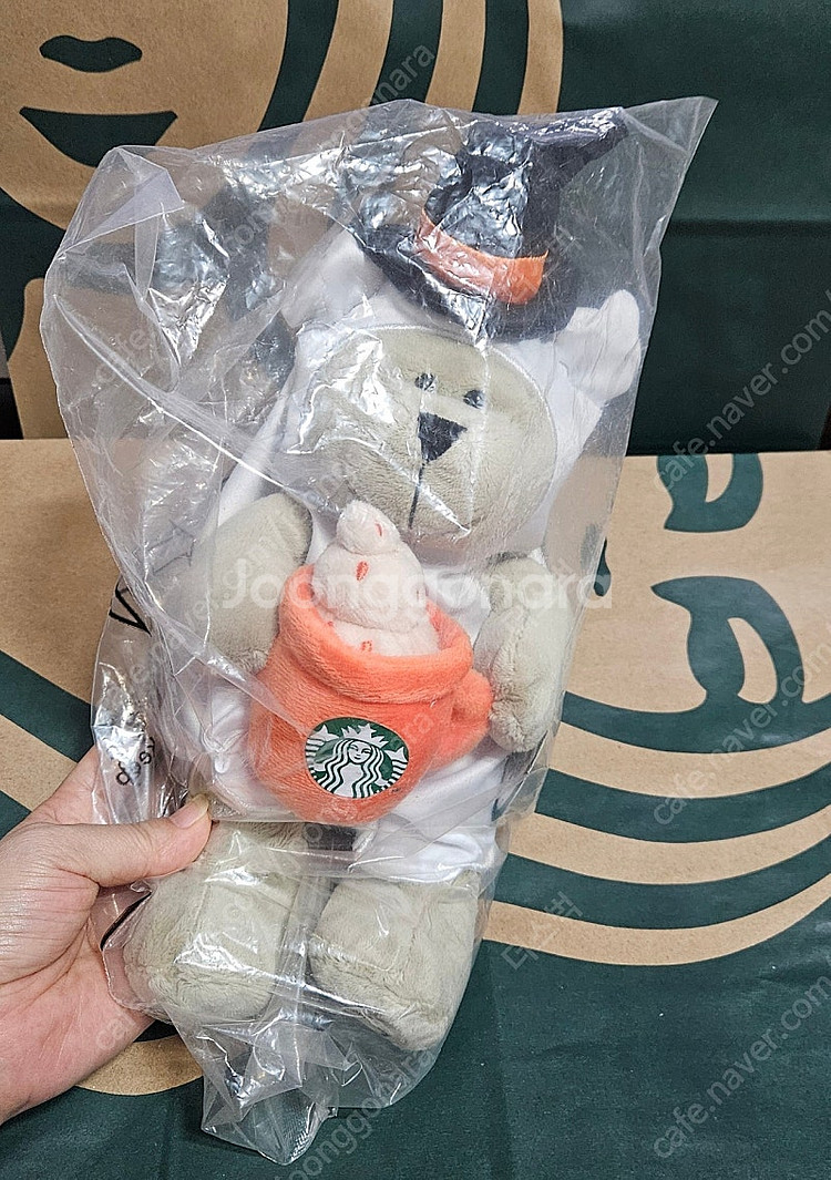 미개봉)스타벅스 할로윈 펌킨라떼 베어리스타 인형--0