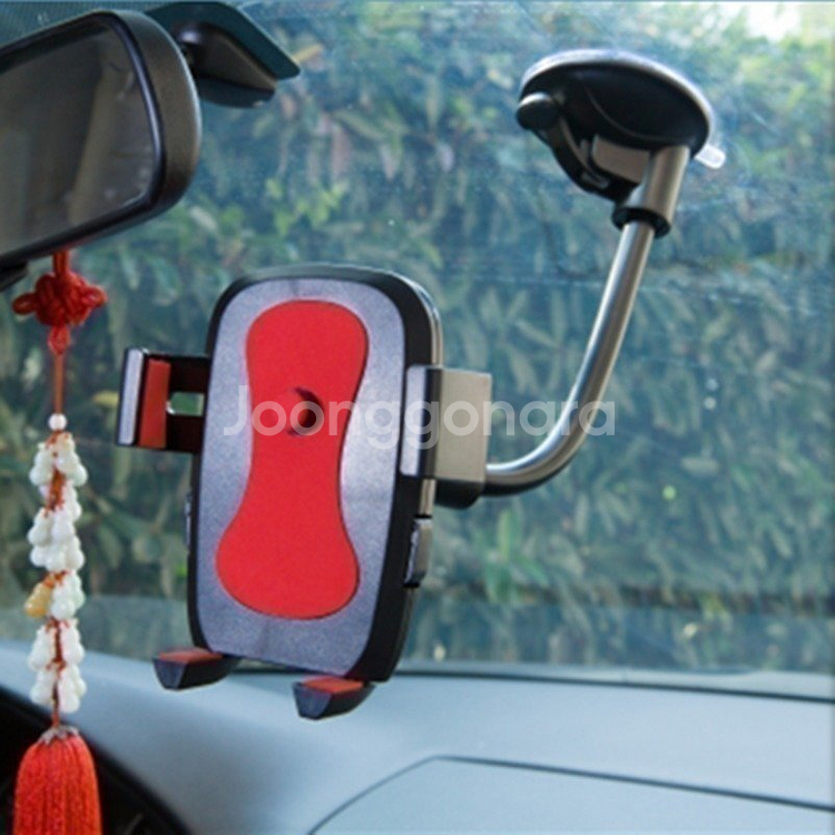새 빨강색 차량용 흡착형 핸드폰 거치대 운전 앞유리--0