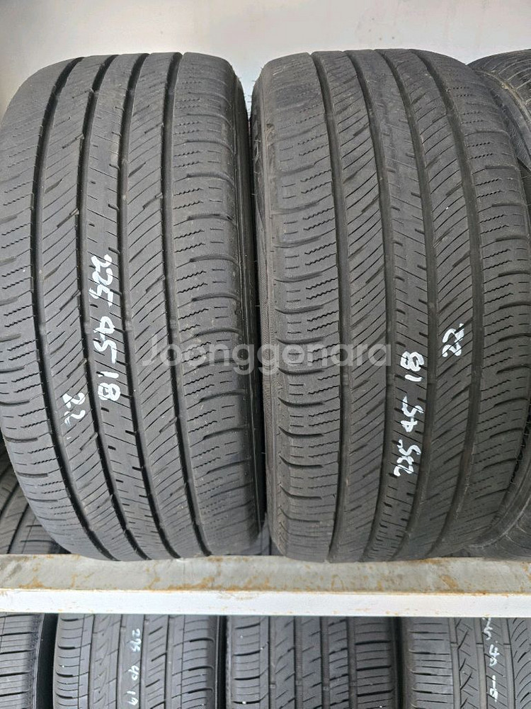 225 45 18 중고타이어 2개--0