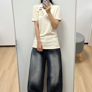폴로 진스 성조기 자수로고 카라 반팔 티셔츠