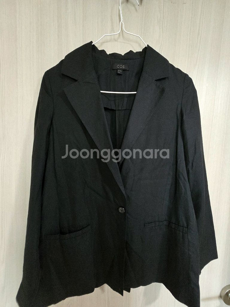 COS 블랙 린넨 자켓--1