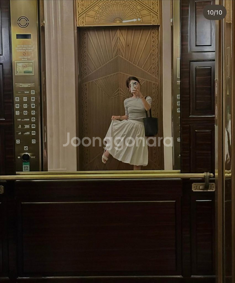 프레쉬라벨 만두스커트 xs 화이트 블랙--3