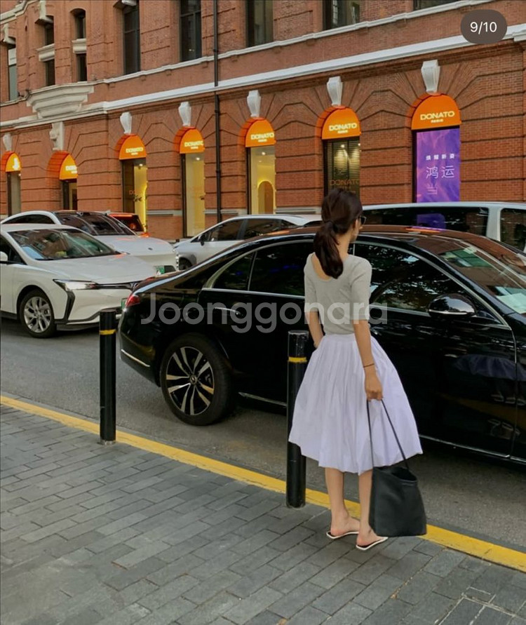 프레쉬라벨 만두스커트 xs 화이트 블랙--1