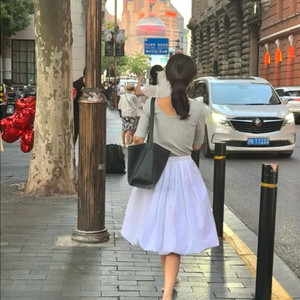 프레쉬라벨 만두스커트 xs 화이트 블랙