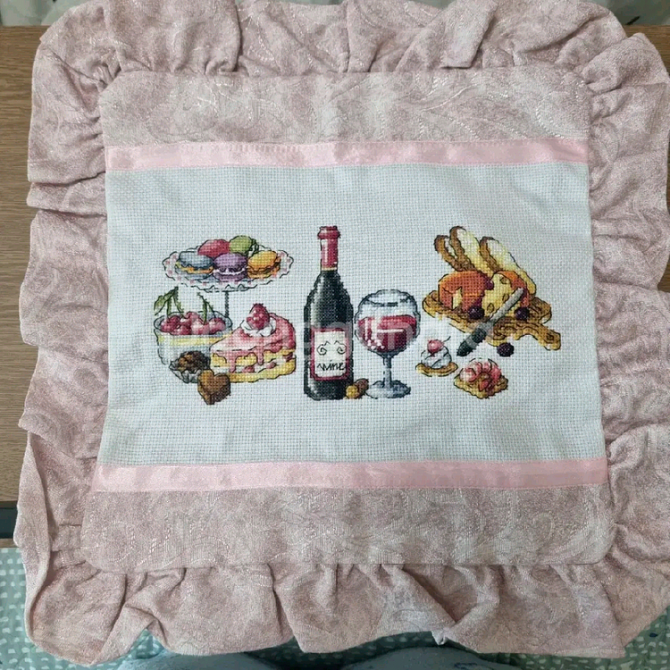 예쁜 십자수 쿠션--3