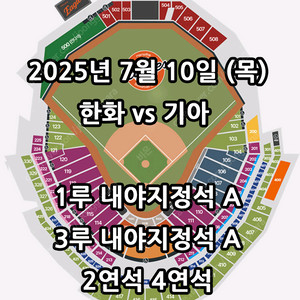 7/10일 한화 vs 기아 2연석 4연석