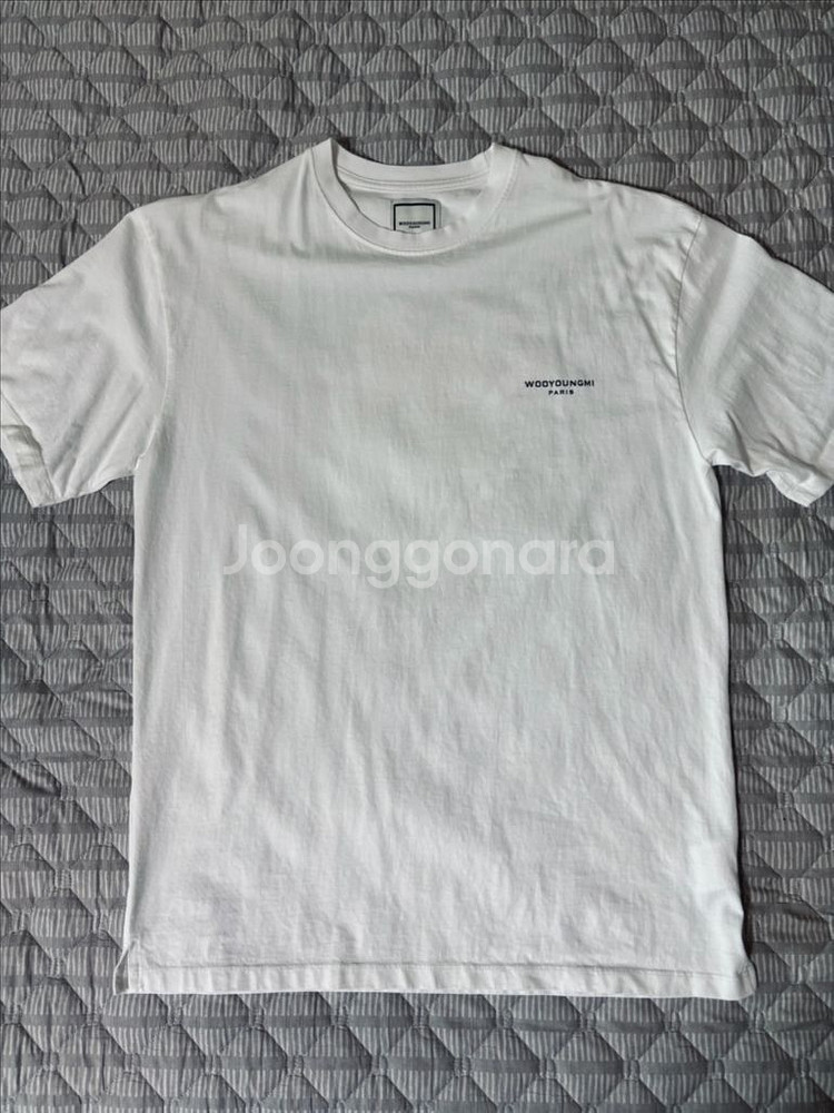 우영미 플라워 프린트 백로고 티셔츠 (WHITE)--0