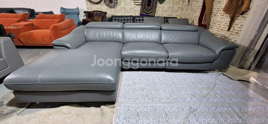 독일 힐커 원터치 전동리클라이너 천연가죽 카우치소파--0