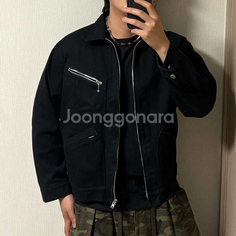 정품 어반스터프 블랙 집업 트러커 자켓--0