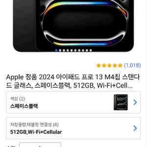 아이패드프로13 512gb 셀룰러