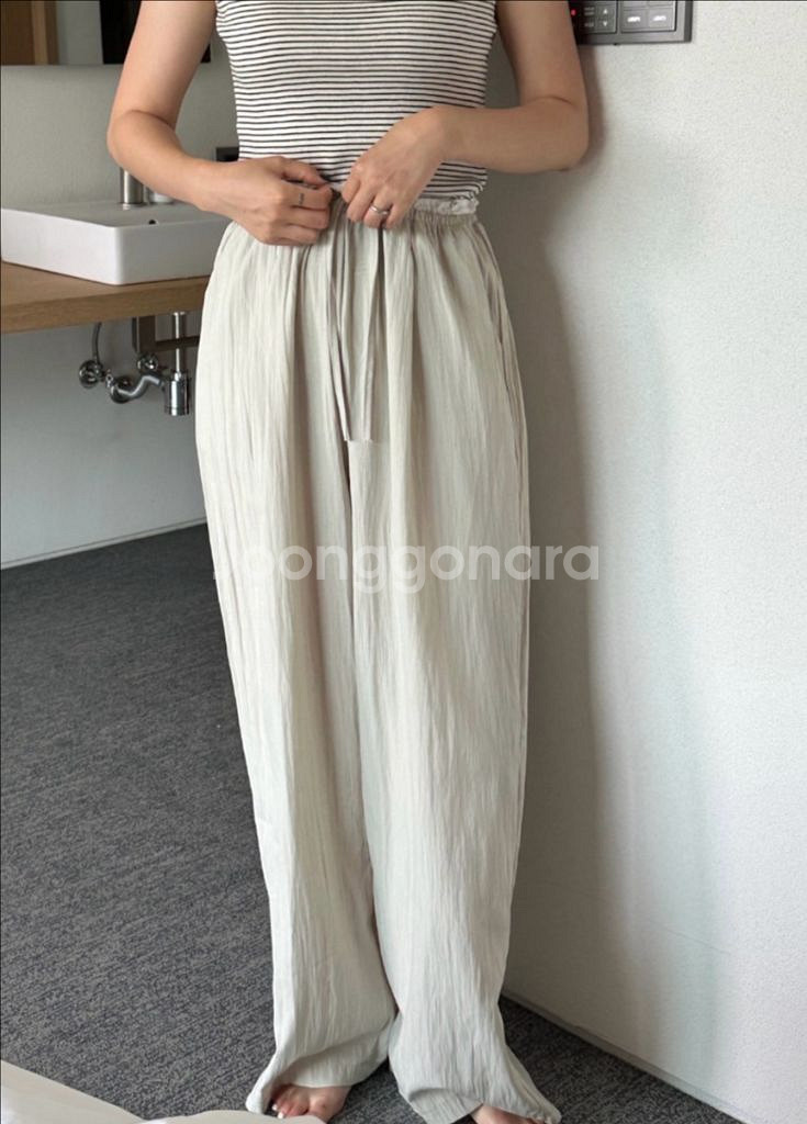 레이어드 배색팬츠(블랙,베이지 일괄)--1