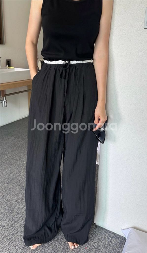 레이어드 배색팬츠(블랙,베이지 일괄)--0