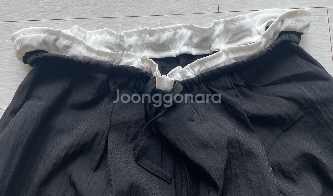 레이어드 배색팬츠(블랙,베이지 일괄)--4