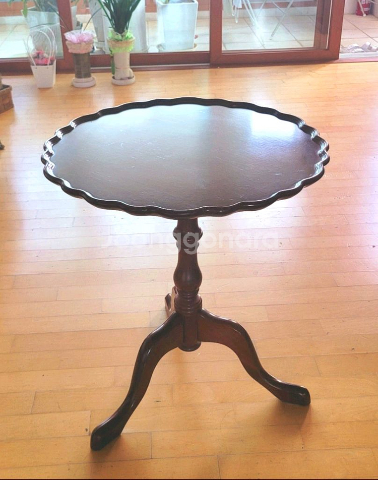 앤틱 원테이블 원목 상판회전가능--0