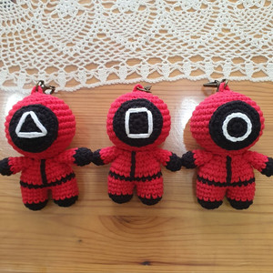 오징어게임 Handmade 손뜨개 인형 키링 세트