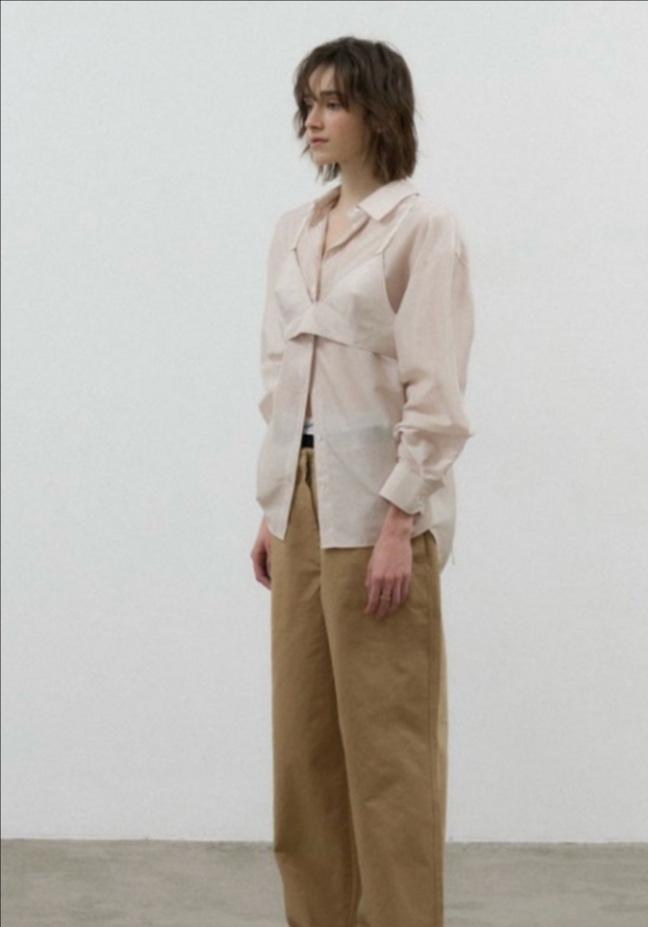 포에토 핀 새틴 셔츠/ F (새상품) 이미지