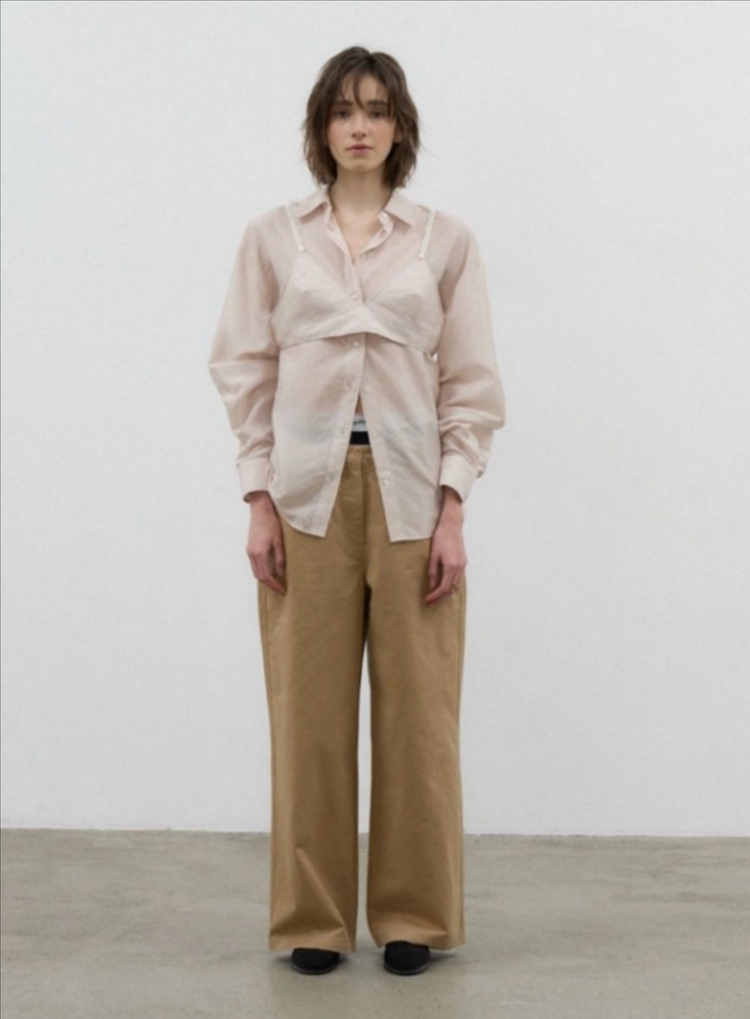 포에토 핀 새틴 셔츠/ F (새상품) 이미지