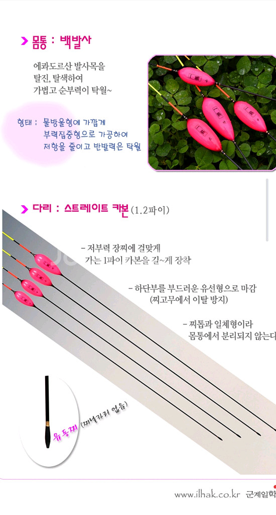 군계일학 핑크3 특대 민물낚시 찌--3