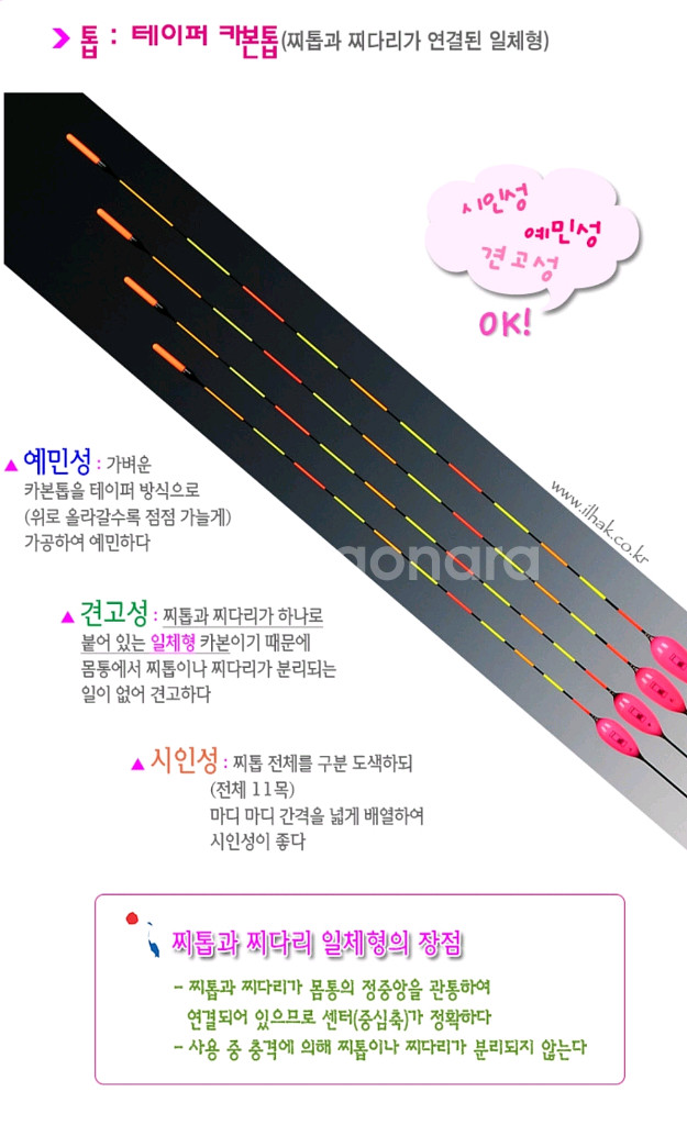 군계일학 핑크3 특대 민물낚시 찌--2
