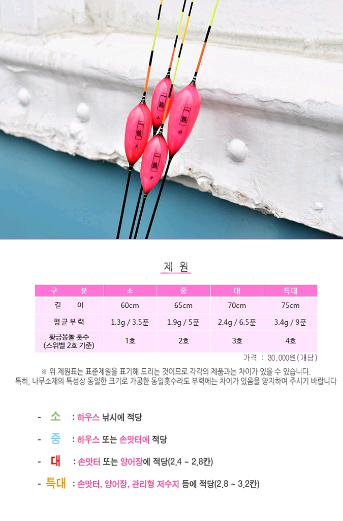 군계일학 핑크3 특대 민물낚시 찌--1