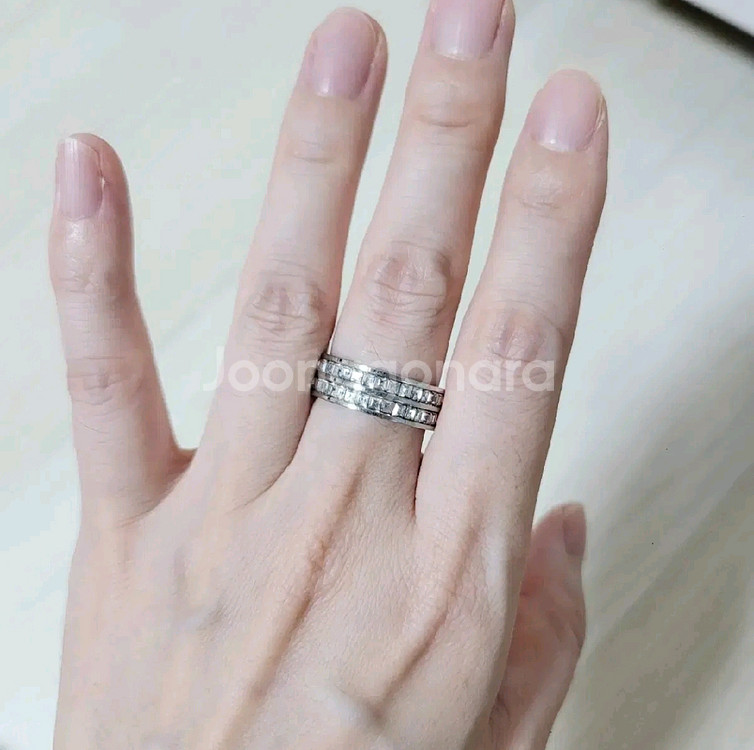 [새상품] 18k 도금 지르콘 360도 세팅 반지--2