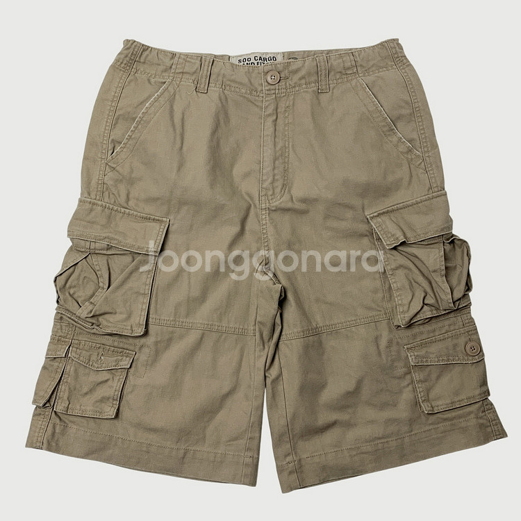 (XL/33-34) Soo Cargo 빈티지 카고반바지--3