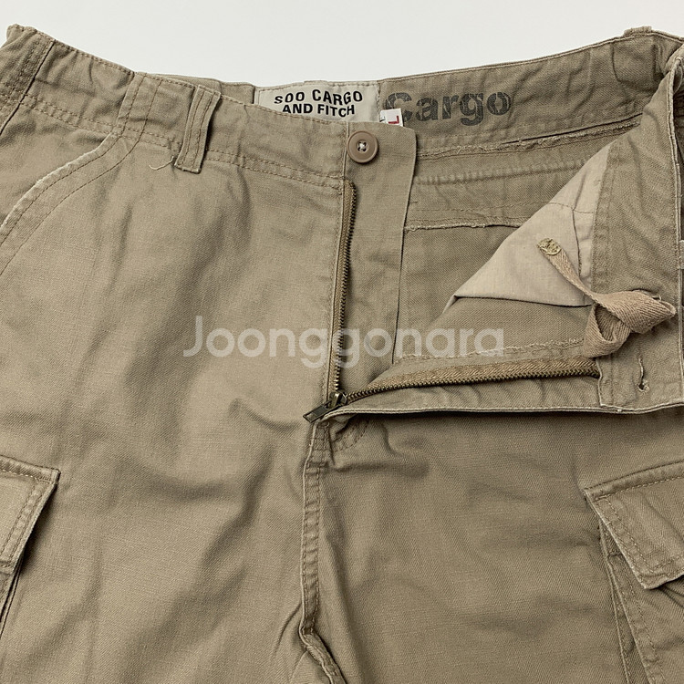 (XL/33-34) Soo Cargo 빈티지 카고반바지--1