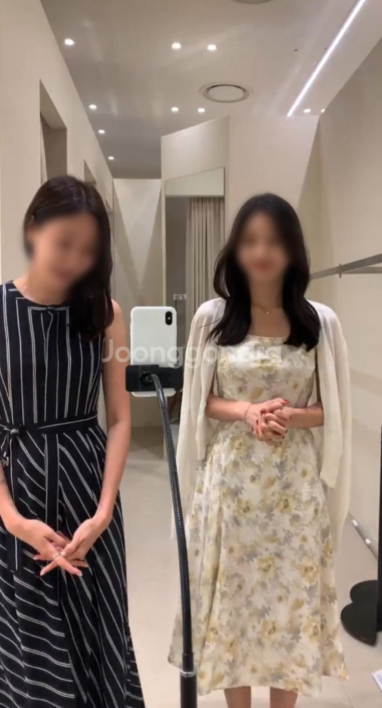 시에 sie 플로럴 실키 드레스 M--0