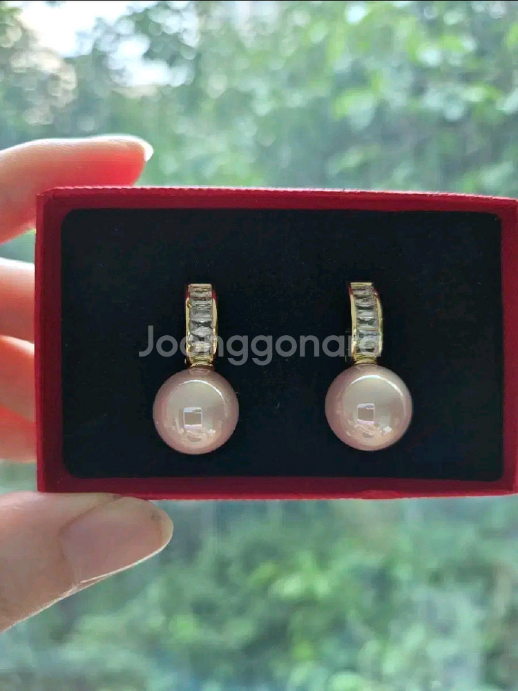 [새상품] 13mm 핑크진주 원터치 귀걸이 #써지컬--4