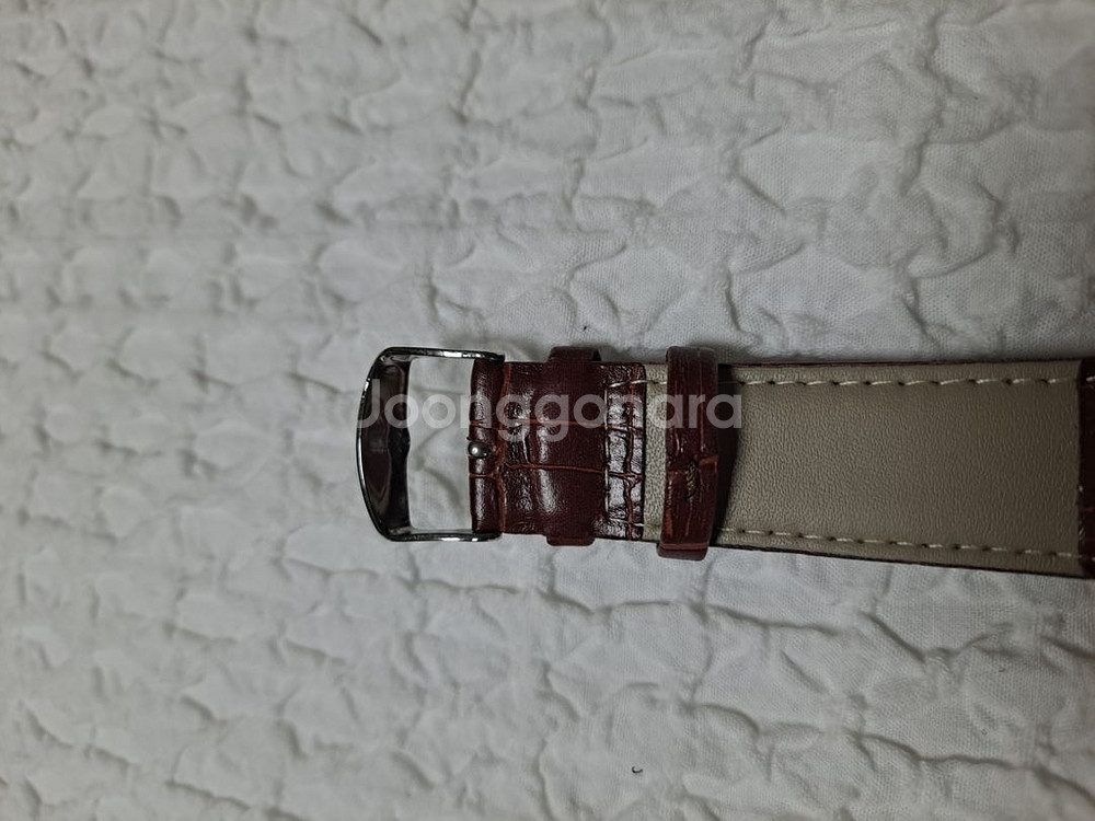 가죽밴드 쿼츠 손목시계.지름42mm--4