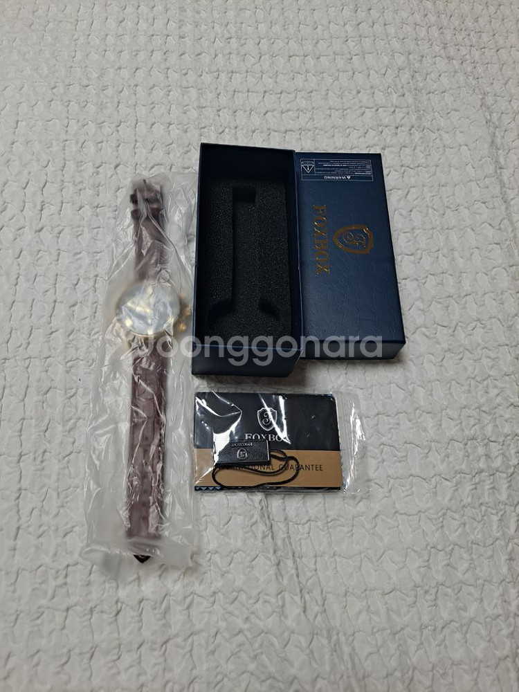 가죽밴드 쿼츠 손목시계.지름42mm--5