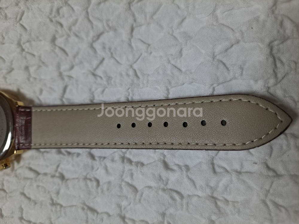 가죽밴드 쿼츠 손목시계.지름42mm--6