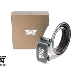 PXG 골프 남성 사각스틸 로고각인 가죽 골프 벨트