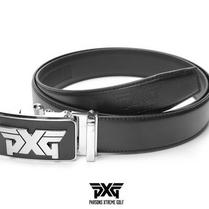 PXG 골프 남성 사각스틸 엠보로고 가죽 골프 벨트