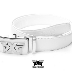 PXG 골프 남성 사각스틸 엠보로고 가죽 골프 벨트