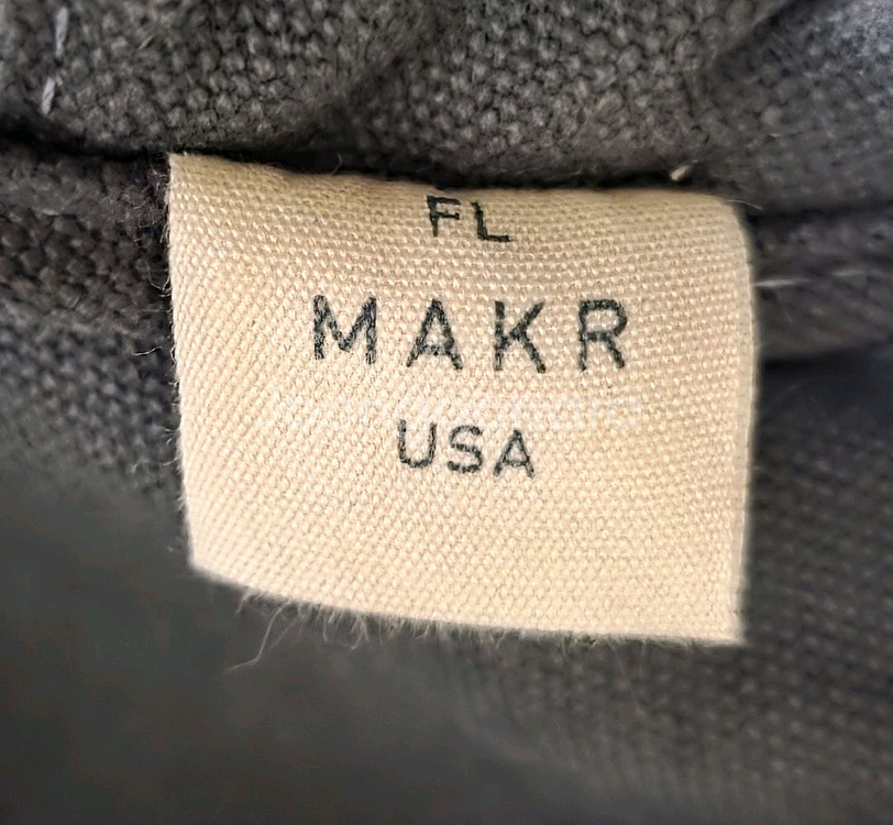 MAKR 빈티지 가죽 캔버스 라운드 백팩 USA--9