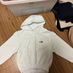 msgm 화이트 크롭 후드티s