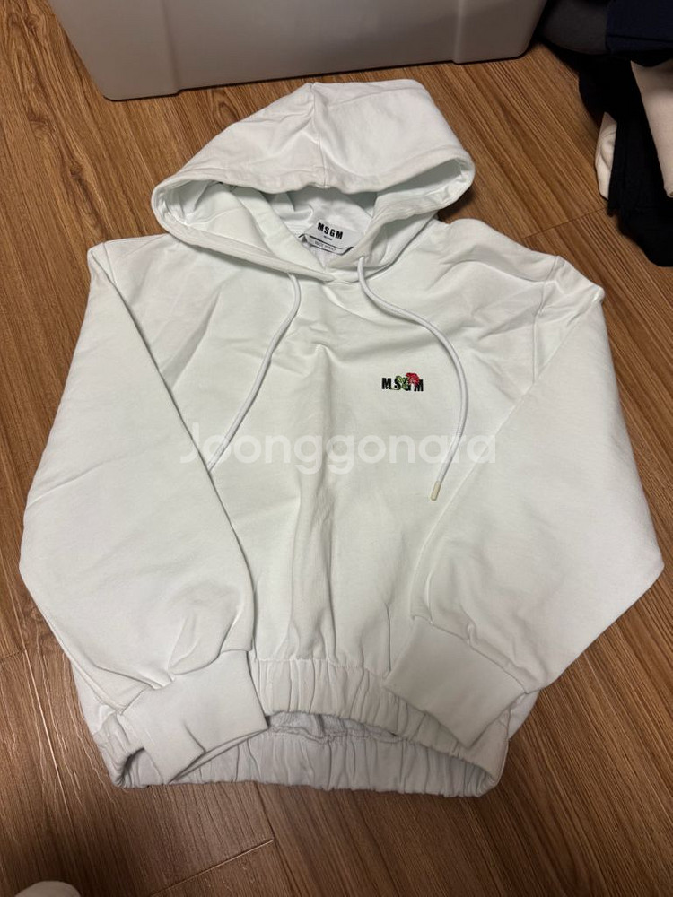msgm 화이트 크롭 후드티s--1