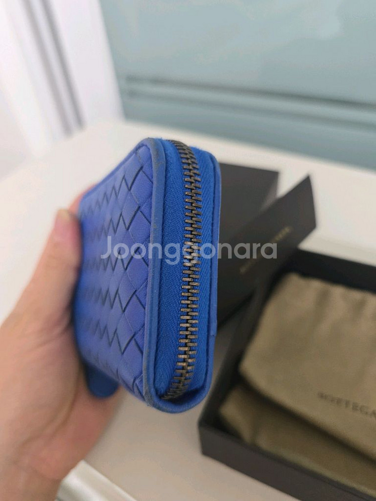보테가베네타 인트레치아토 나파 동전 지갑(블루)--1