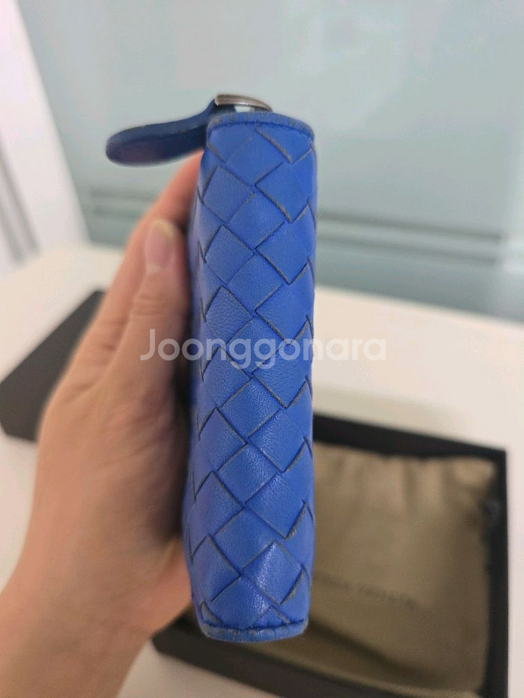 보테가베네타 인트레치아토 나파 동전 지갑(블루)--4