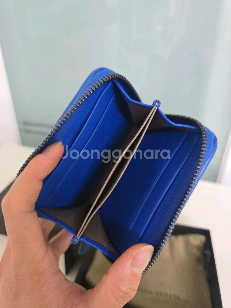 보테가베네타 인트레치아토 나파 동전 지갑(블루)--5